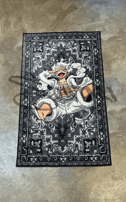 One Piece Monkey D Luffy Siyah Etnik Halı