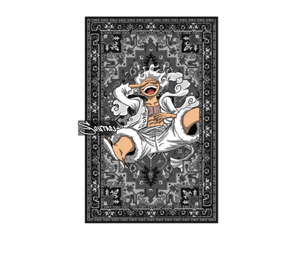 One Piece Monkey D Luffy Siyah Etnik Halı